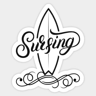 Surfing Tattoo Art Surfboard Waves Sticker